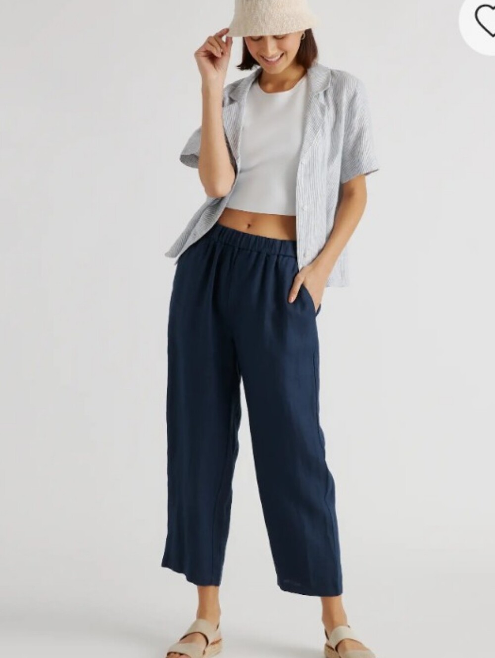 Quince European Linen Ankle Pants Pull On